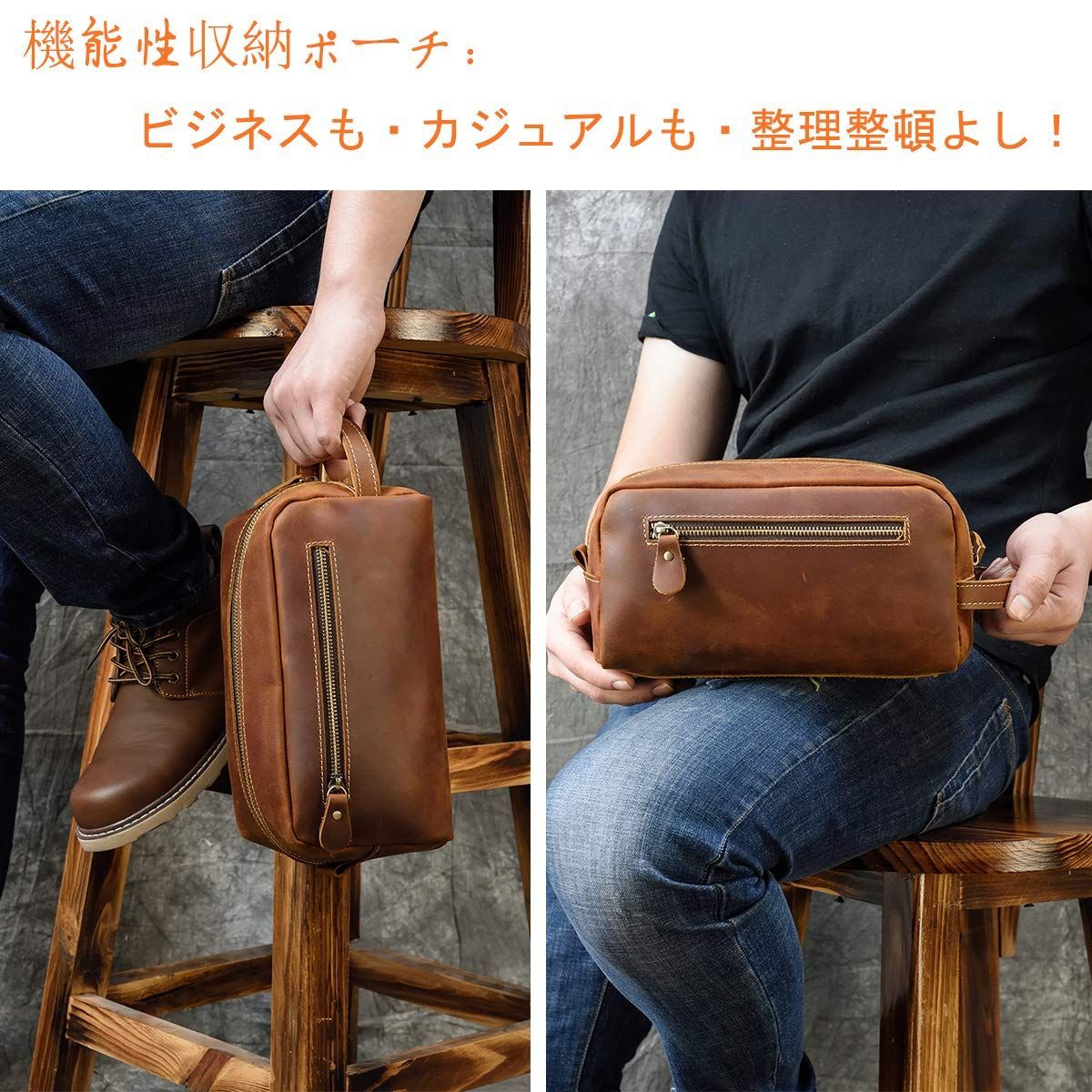 新着商品】[Luufan] セカンドバッグ 本革 メンズ 大容量 クラッチ