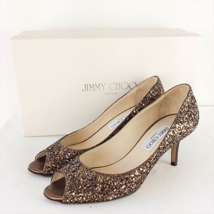 ジミーチュー JIMMY CHOO ミュール ラメ グリッター パンプス 35