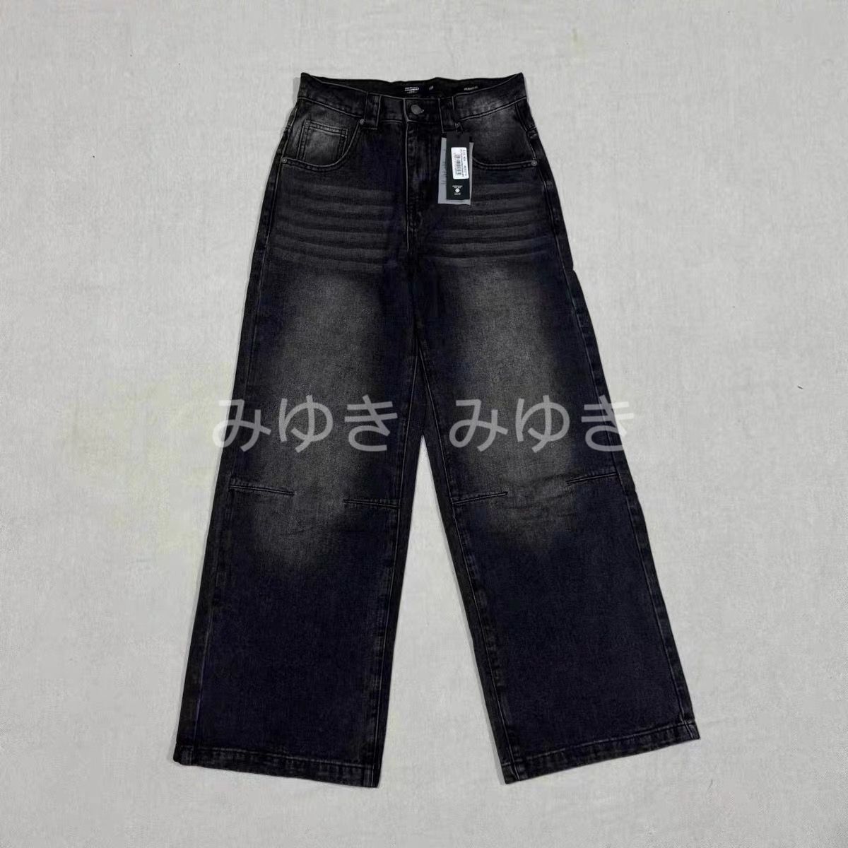 W30JADED LONDON Washed Black Jumbo Jorts JADED LONDON Black