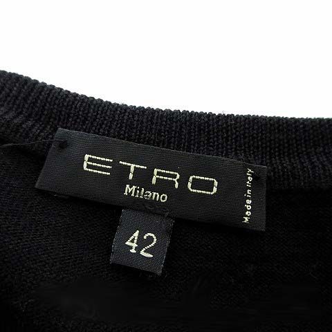 エトロ ETRO イタリア製 カーディガン ニット ウール 長袖 ロゴ