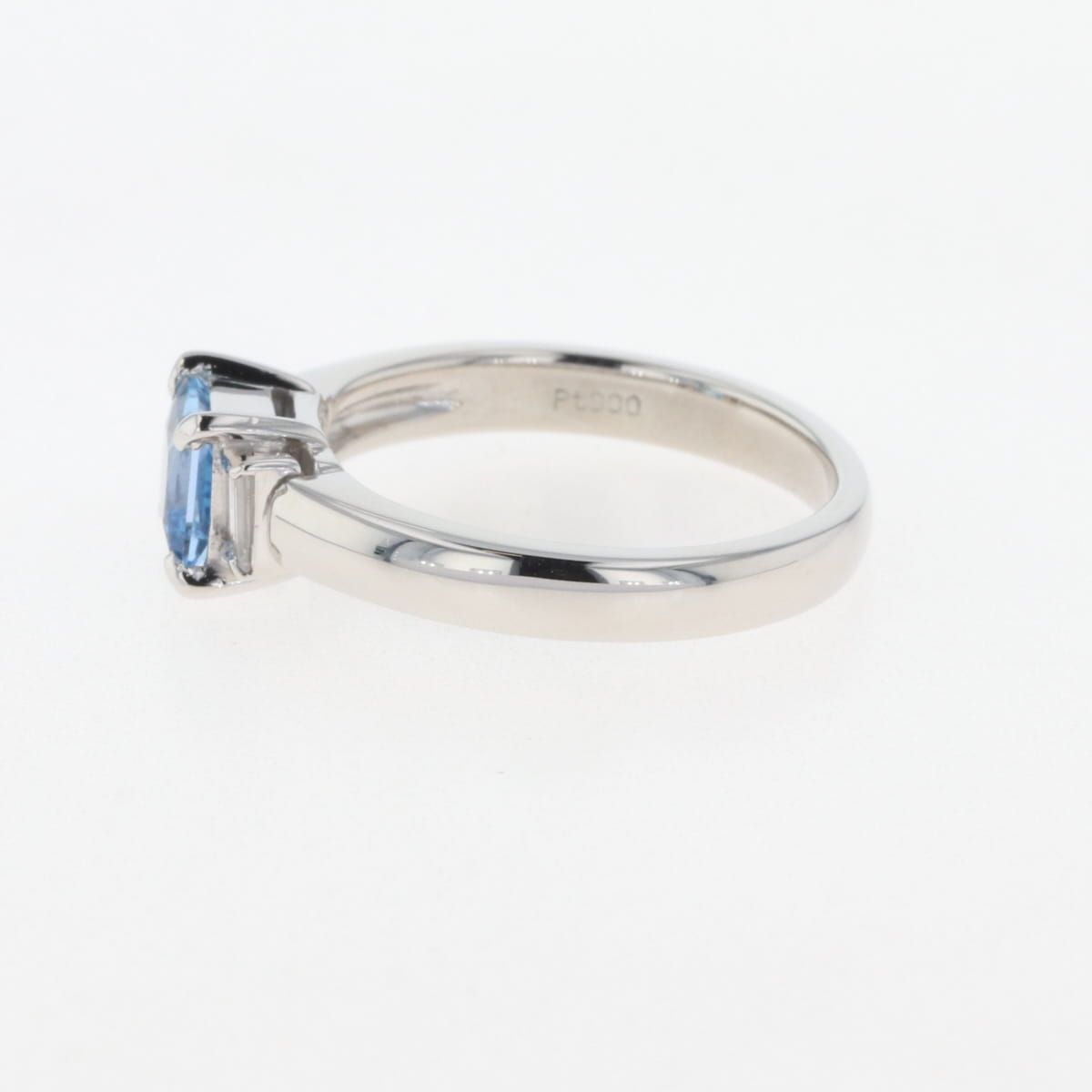 アクアマリン デザインリング プラチナ 指輪 メレダイヤ リング 11号  