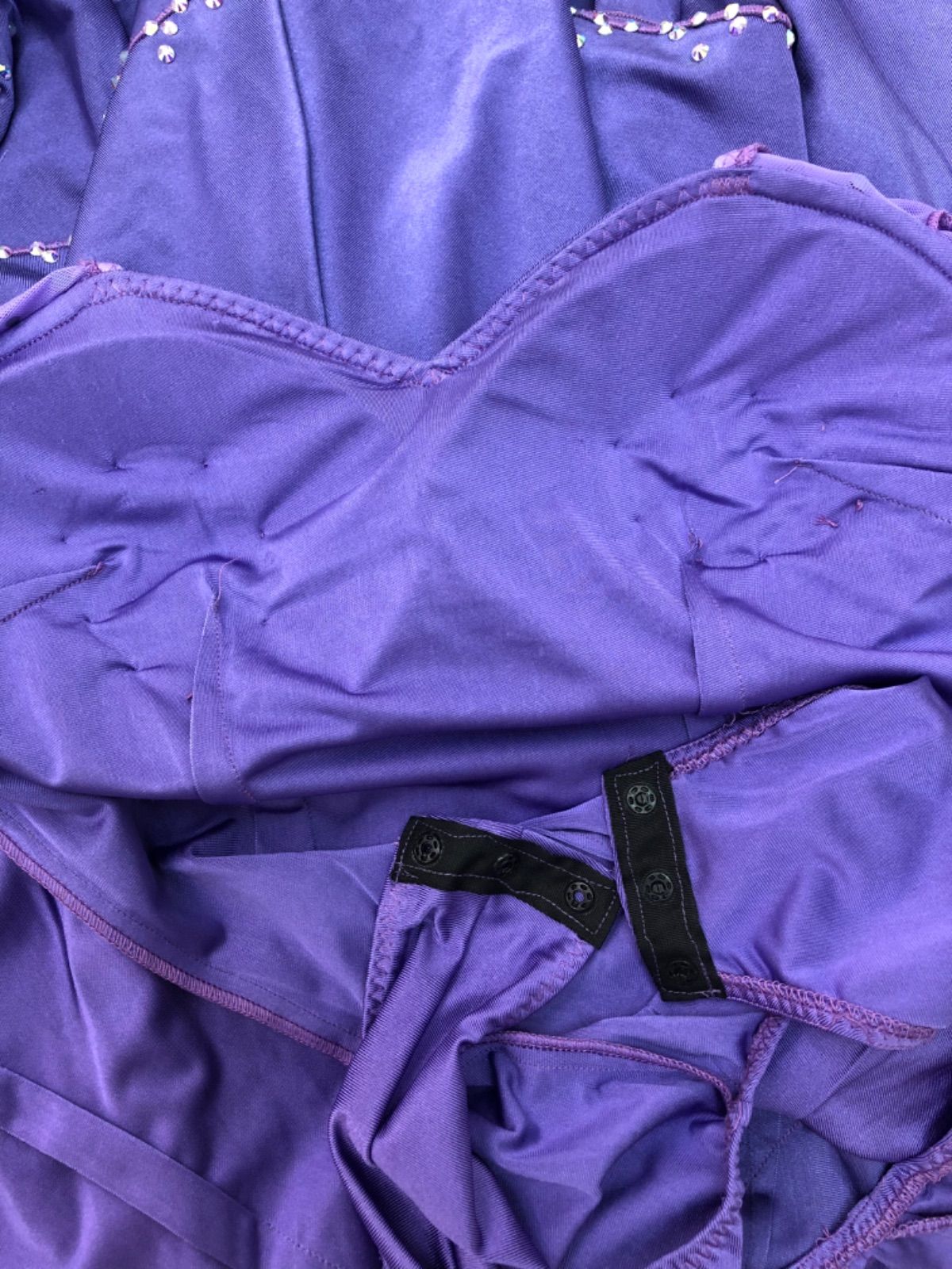 【美品】社交ダンスラテンドレス（チョーカー付）パープル 社交ダンスラテンドレス⭐️イージーオーダードレス（darkpurple
