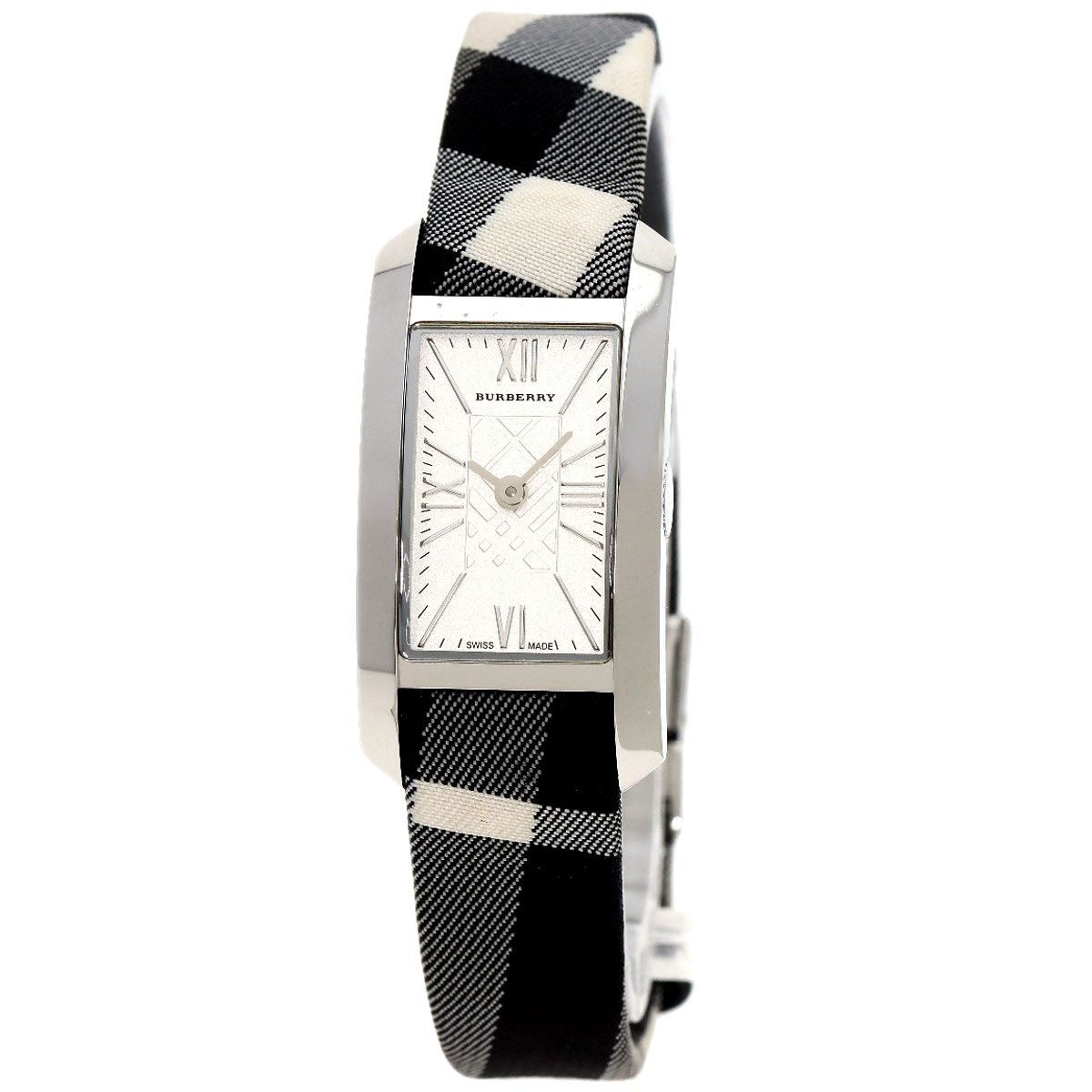 BURBERRY バーバリー BU1078 スクエア チェック 腕時計 SS 革