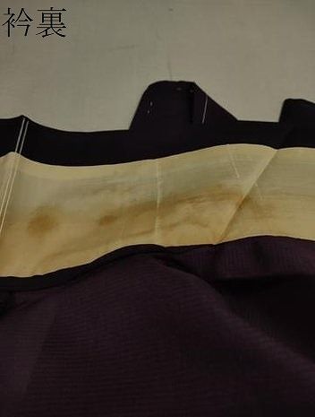 平和屋着物＊夏物 色無地 枝花文紗 紫紺色 正絹 逸品 未