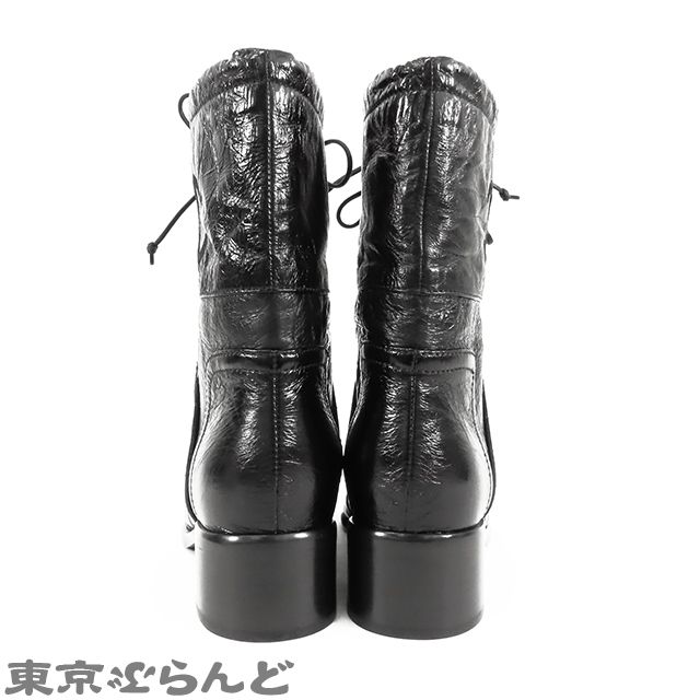 シャネル CHANEL ショートブーツ G34096 ブラック 黒 レザー