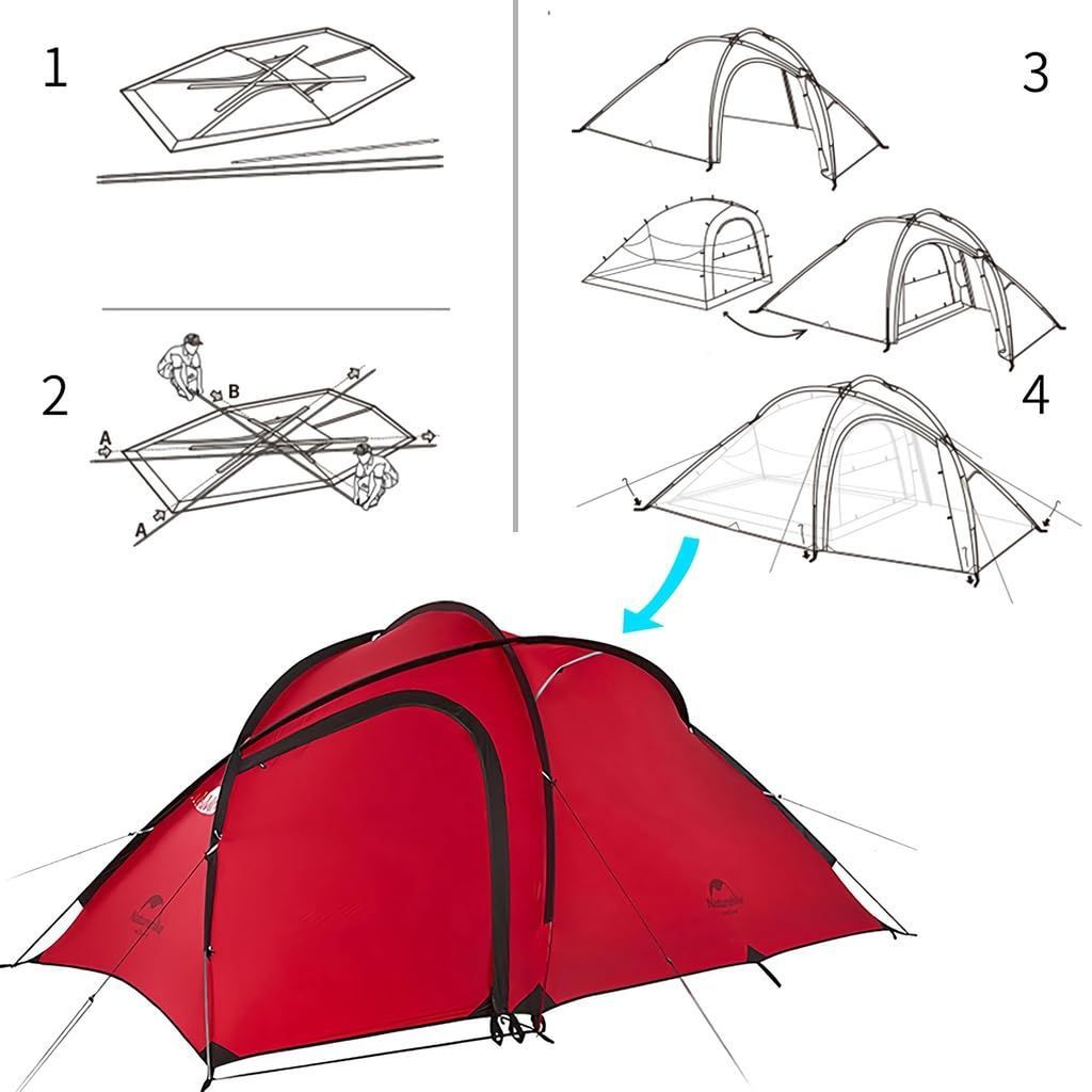 大人気 アウトドア登山テント Hiby3 2-3人用 /Hiby3 3-4人用 