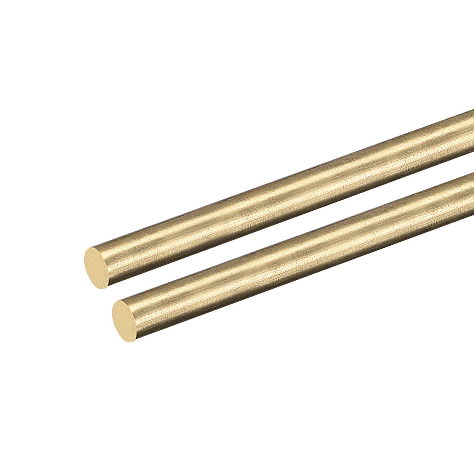 DMiotech 2個 6 mm x 100 mm 真鍮ソリッド丸棒 真鍮棒 旋盤棒材 DIYクラフト用