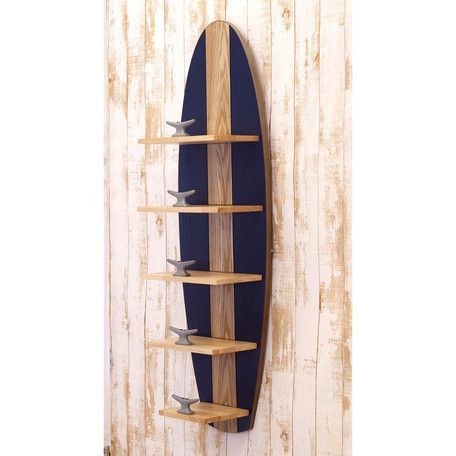 ウッドラック ウッデン サーフ シェルフ5 木製ラック サーフボードデザイン アメリカンヴィンテージ [2703]