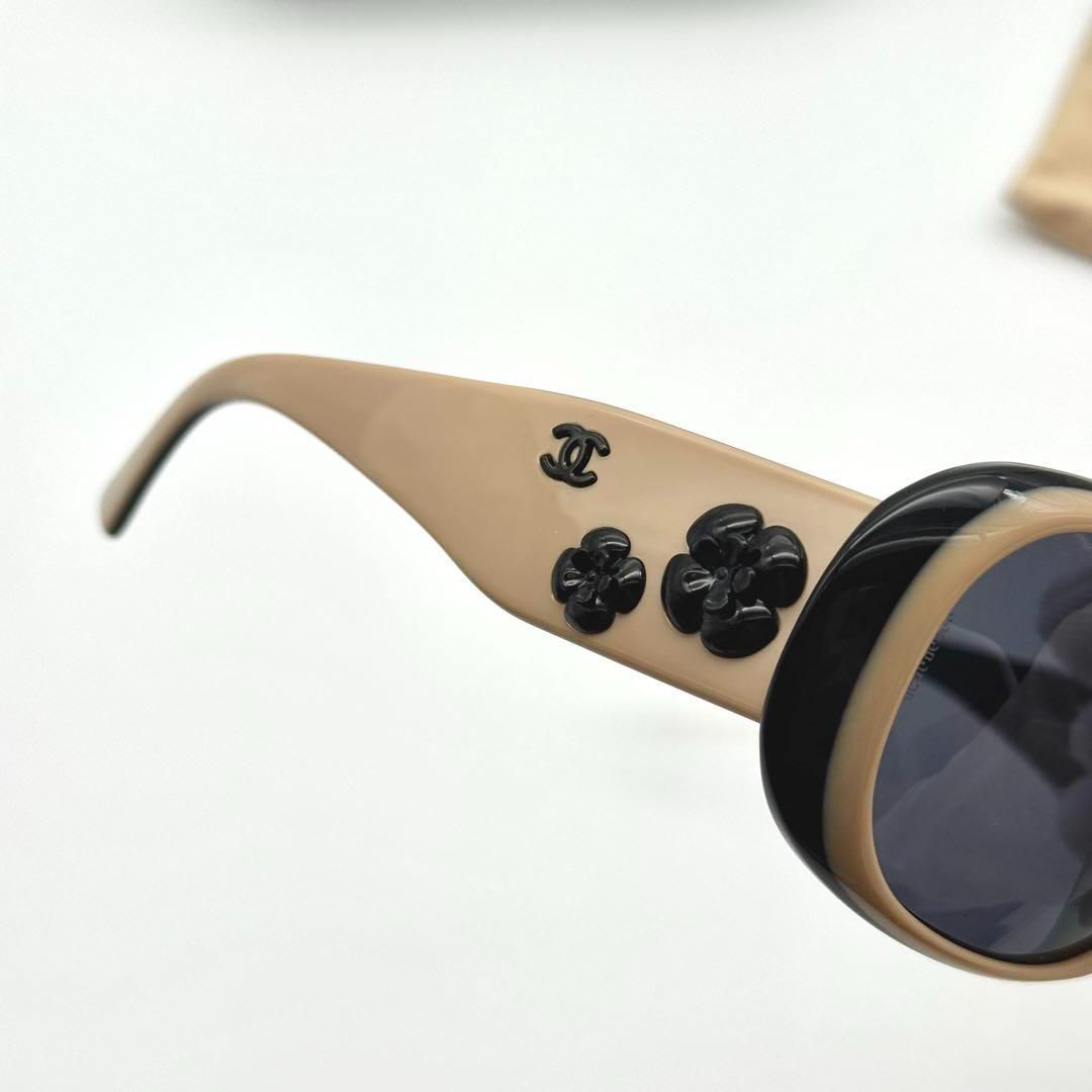 CHANEL サングラス カメリア 5113 ベージュ ブラック ココマーク