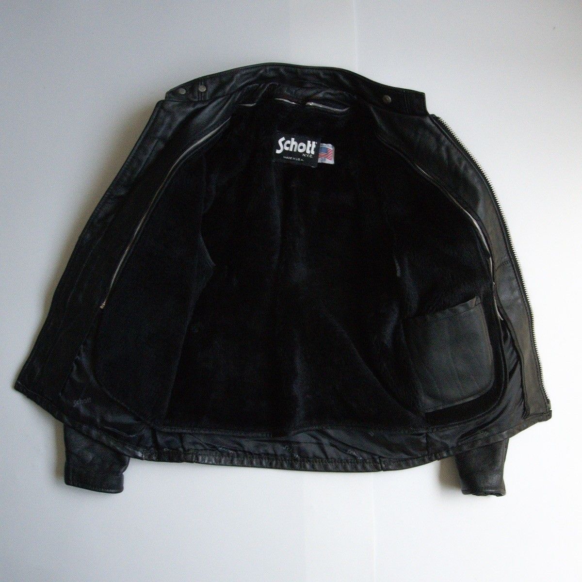 極美品✨ ショット シングルライダース ジャケット ボアライナー 641E 38 雰囲気抜群】SCHOTT【641/シングルライダースジャケット】38