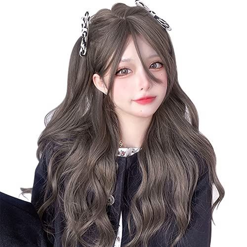 ライフルグレー_ウェーブ 巻き髪 ウィッグ ロング ARZER ロング マイクロカール wig フルウィッグ レディース ワンカール 空気前髪 自然 通気 無反射 普段使い ネット付き