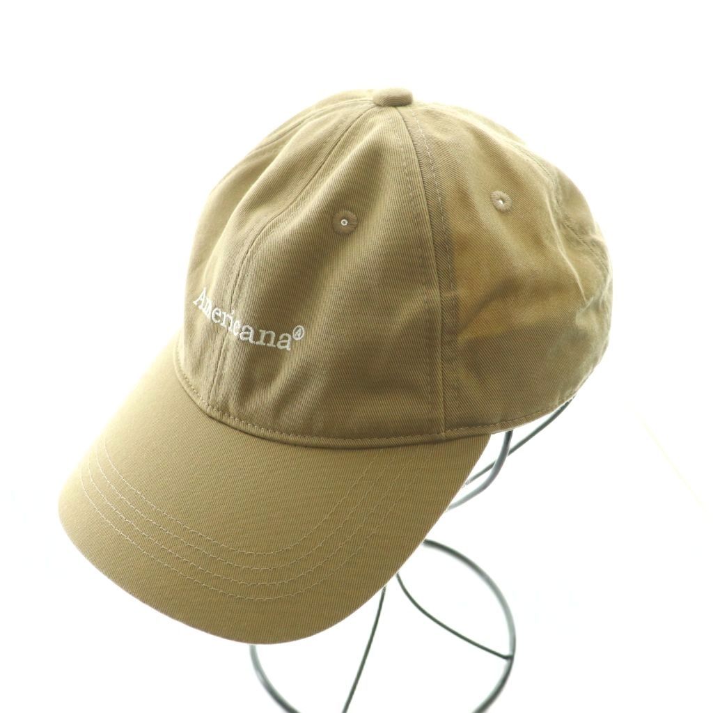 アメリカーナ AMERICANA キャップ 帽子 ロゴ刺繍 F キャメル SS OS
