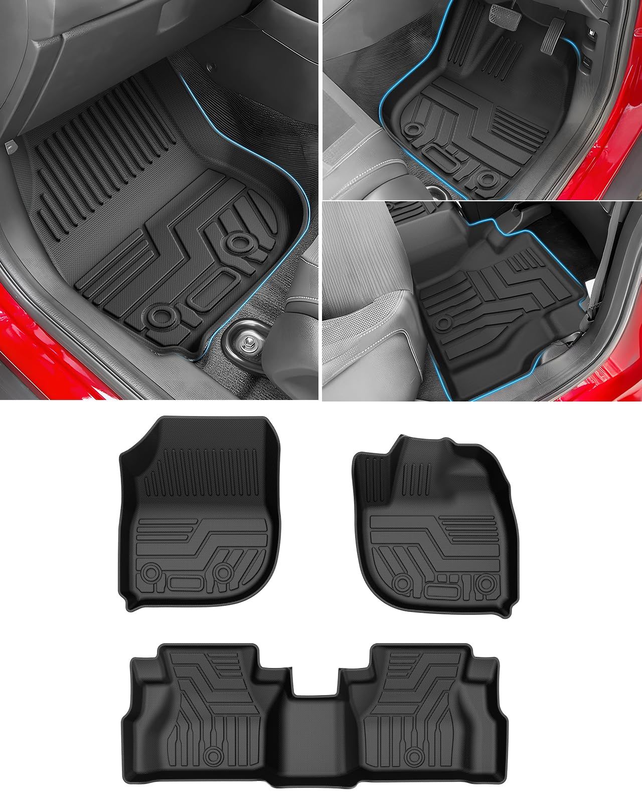 TPE素材 耐汚れ 滑り防止 カスタムパーツ 防水 セカンドマット 立体 車種 設計 DG5型 WRV 取付簡単 立体構造 3Dフロアマット カーマット 保護パーツ 車用 フロアマット に適用 カー用品 DG5系 WR-V 3Pセット ホンダ C