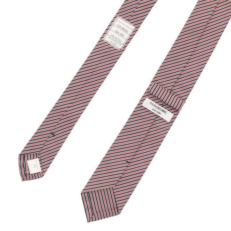 ꧁極美品꧂ トムブラウン ネクタイ ナロータイ ヘッケル トリコロール ネイビー 美品꧂ トムブラウン ネクタイ ナロータイ ストライプ トリコロール