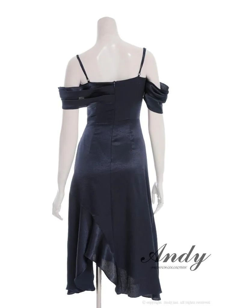 フロントジップ ストレッチサテン