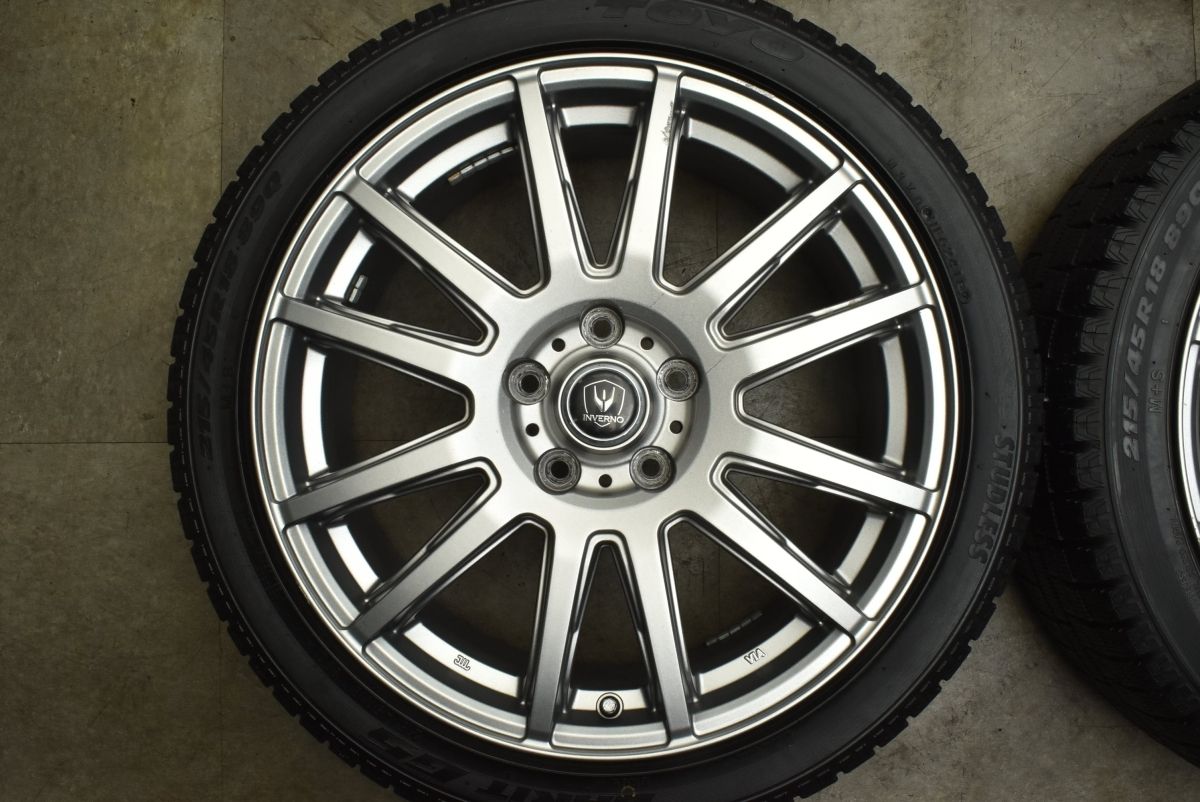 良好品】INVERNO 18in 7.5J +53 PCD114.3 トーヨー ガリット G5 215 