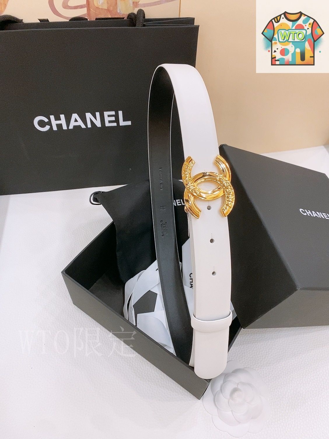今日WTO】Chanel シャネル ダブル C ベルト-ZX51 - メルカリ