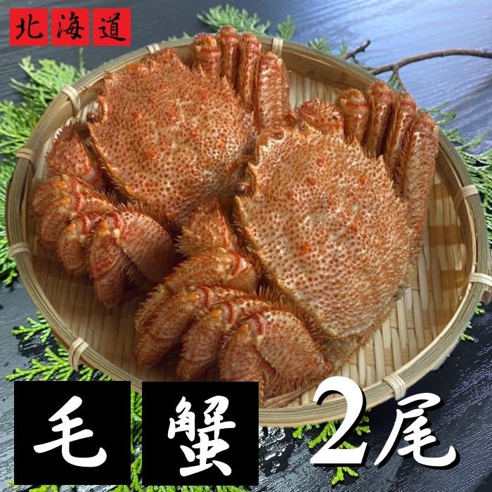 北海道産　毛蟹　2尾セット（1尾約300g） ボイル　冷凍　蟹　かに　毛がに-0