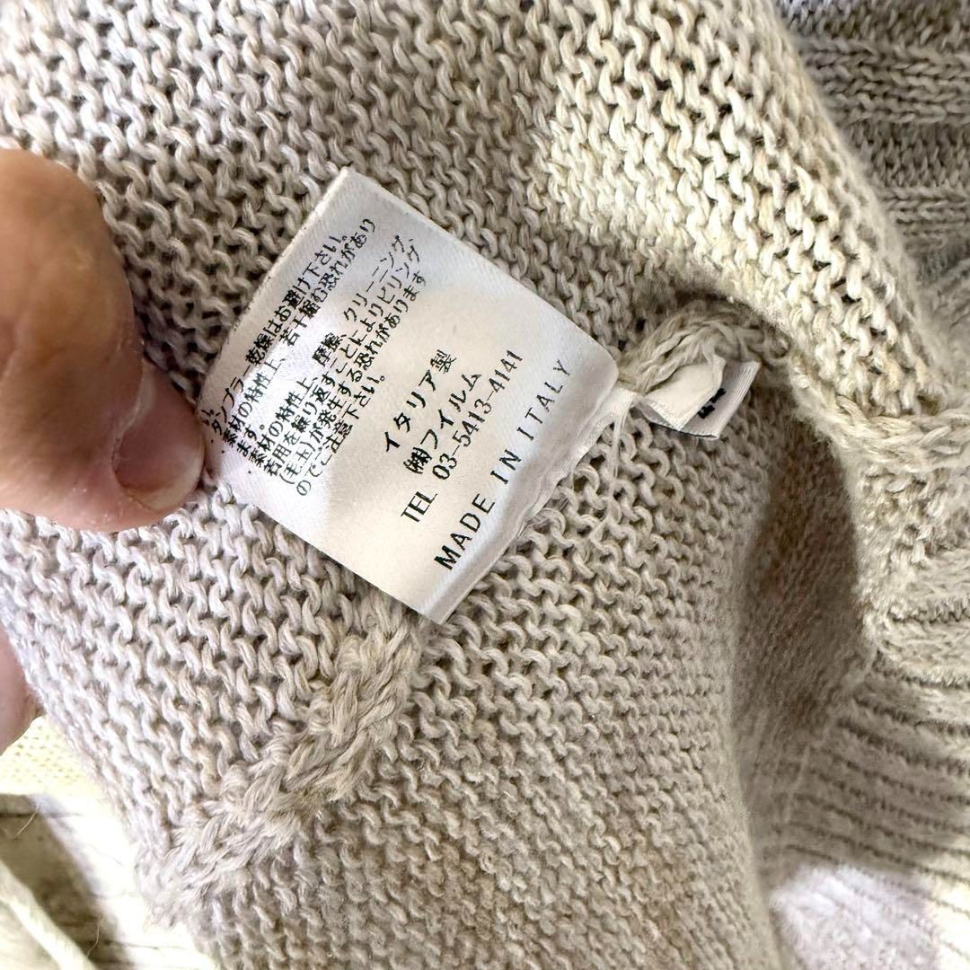 Settefili Cashmere セッテフィーリカシミア 長袖リネンニットセーター サマーニット 麻 ベージュ 44 italy