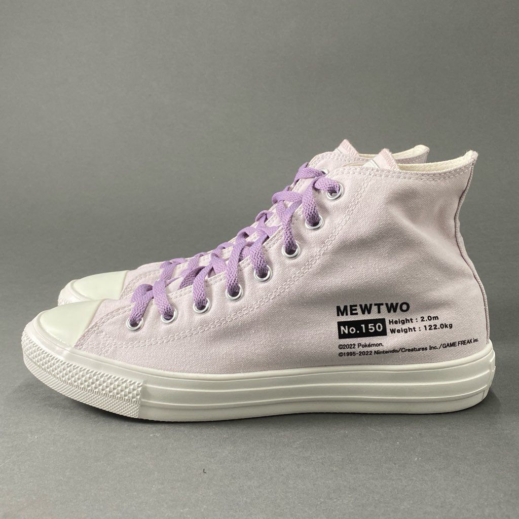 7d21 【極美品】 CONVERSE コンバース ALL STAR LIGHT POKEMON HI ポケモン スニーカー ミュウツー パープル  キャンバス Mewtwo 31306263 28cm