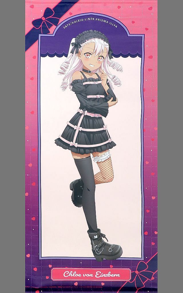 【】タペストリー クロエ・フォン・アインツベルン 描き下ろしイラスト BLACK kawaii style ver. 等身大タペストリー 「Fate/kaleid liner プリズマ☆イリヤ ANIME 10th Anniversary POP UP S