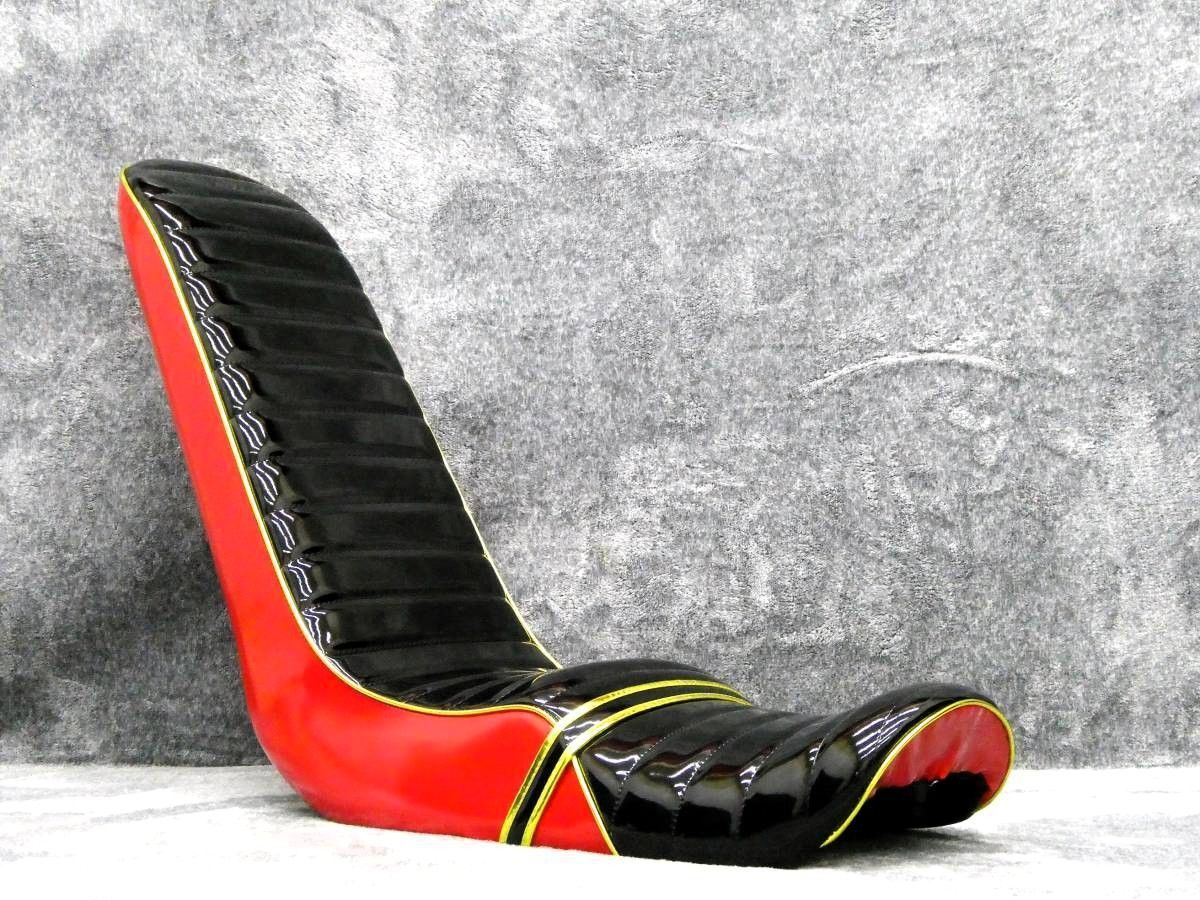 GS400 黒赤ツートン金 ５０ｃｍ 三段シート 補強入 あんこ抜き 完成品GS400E鉄ベース 段シート タンデム へっぽこ社長 外装 BRIGHTFACE_UK