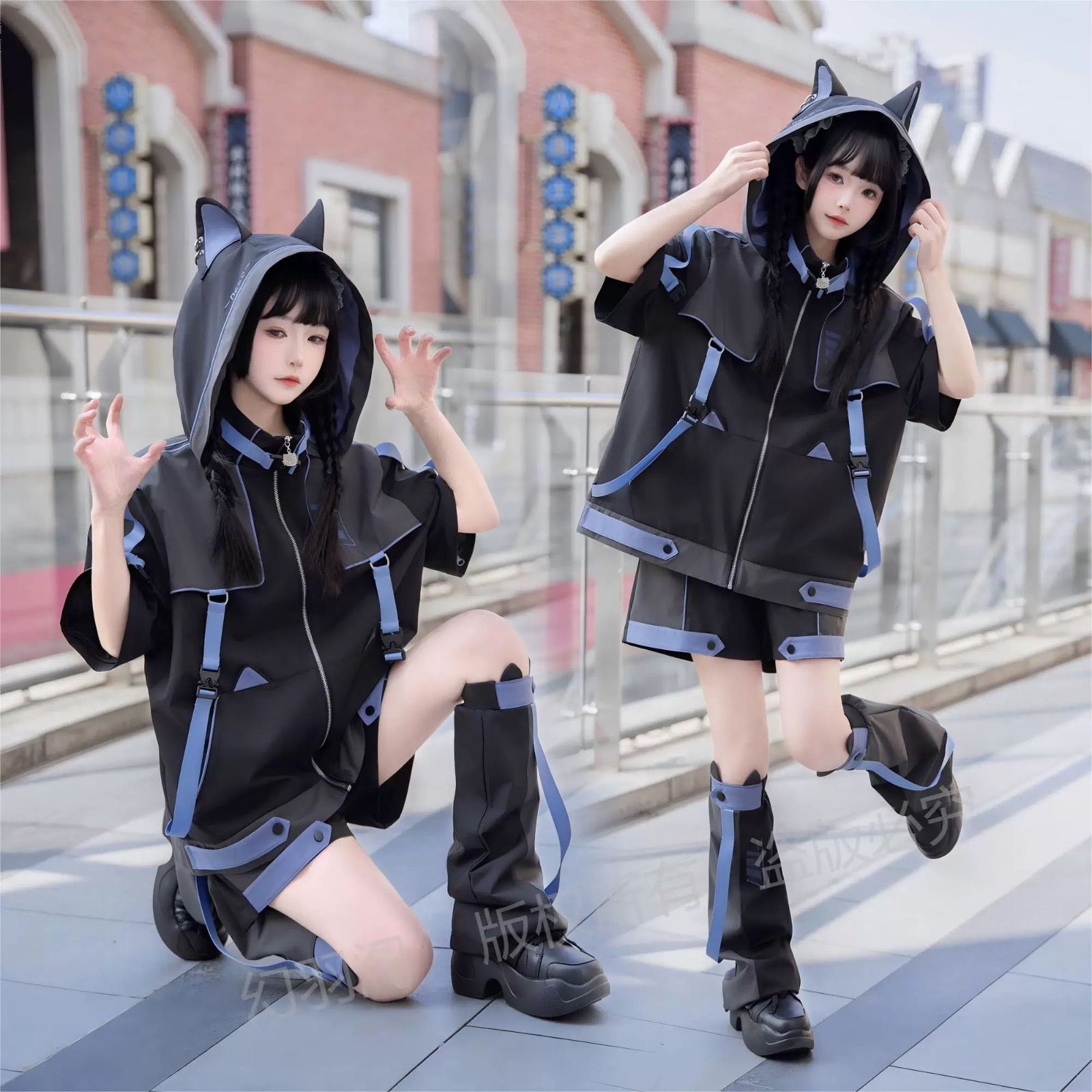 ilililサイバージャージパーカー ブラック サブカル地雷系