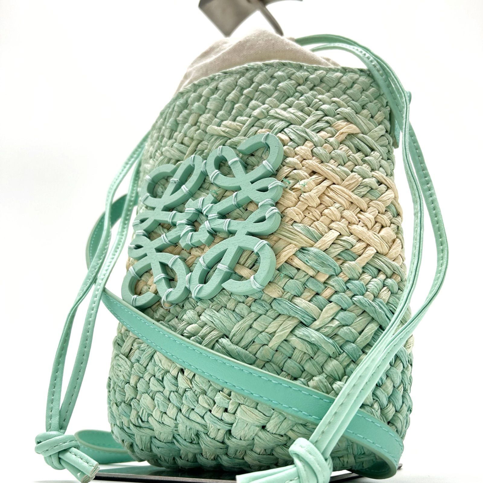 未使用級 ロエベ ラフィア ノベルティ カゴバッグ カゴ ショルダー 肩掛け ◎ 未使用級 LOEWE ロエベ ラフィア ノベルティ カゴバッグ かご
