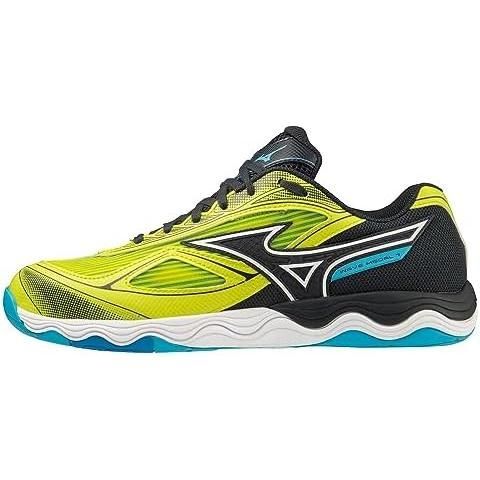 ミズノ MIZUNO 卓球シューズ ウエーブメダル7 81GA2315 イエロー×ブラック×ライトブルー 28.0cm 2E