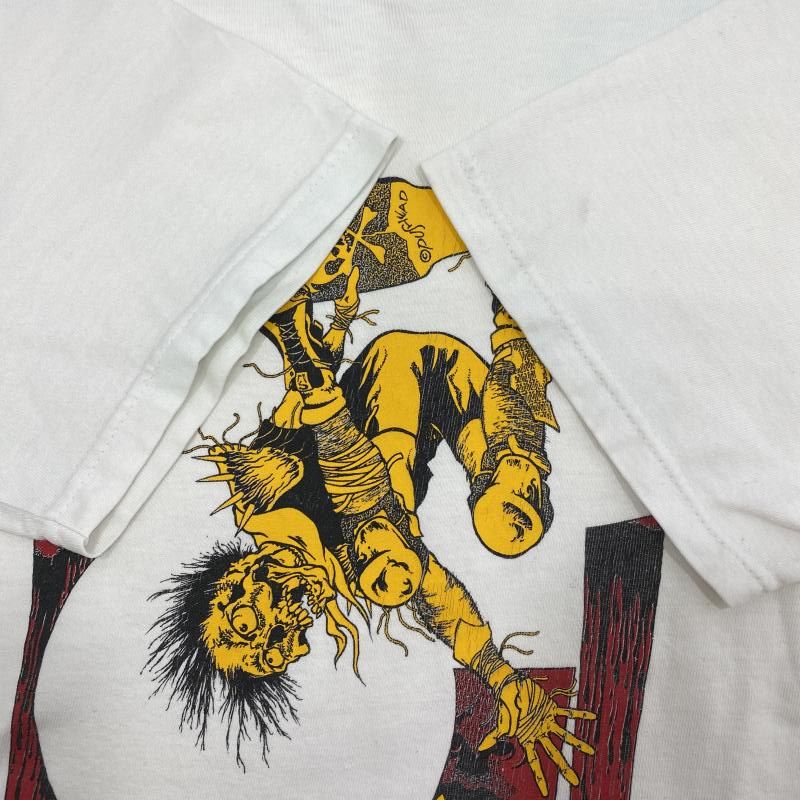 中古】THRASHER 90s Hanesタグ PUSHEAD Tシャツ ホワイト サイズ