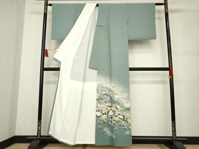 平和屋着物●豪華色留袖 樹林風景花文 暈し染め 正絹 AABB4464ck