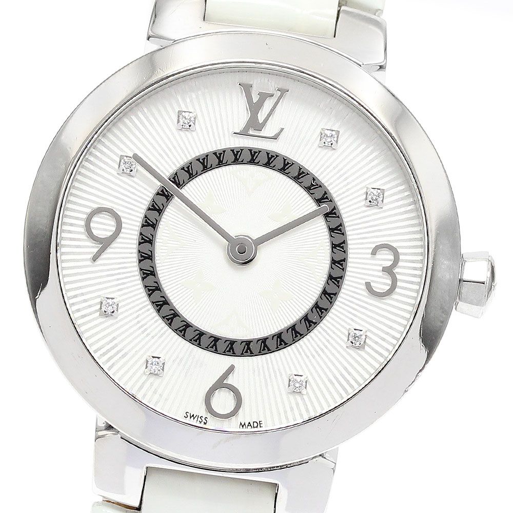 ルイ ヴィトン LOUIS VUITTON Q12MG タンブール スリム 8Pダイヤ クォーツ レディース_910363