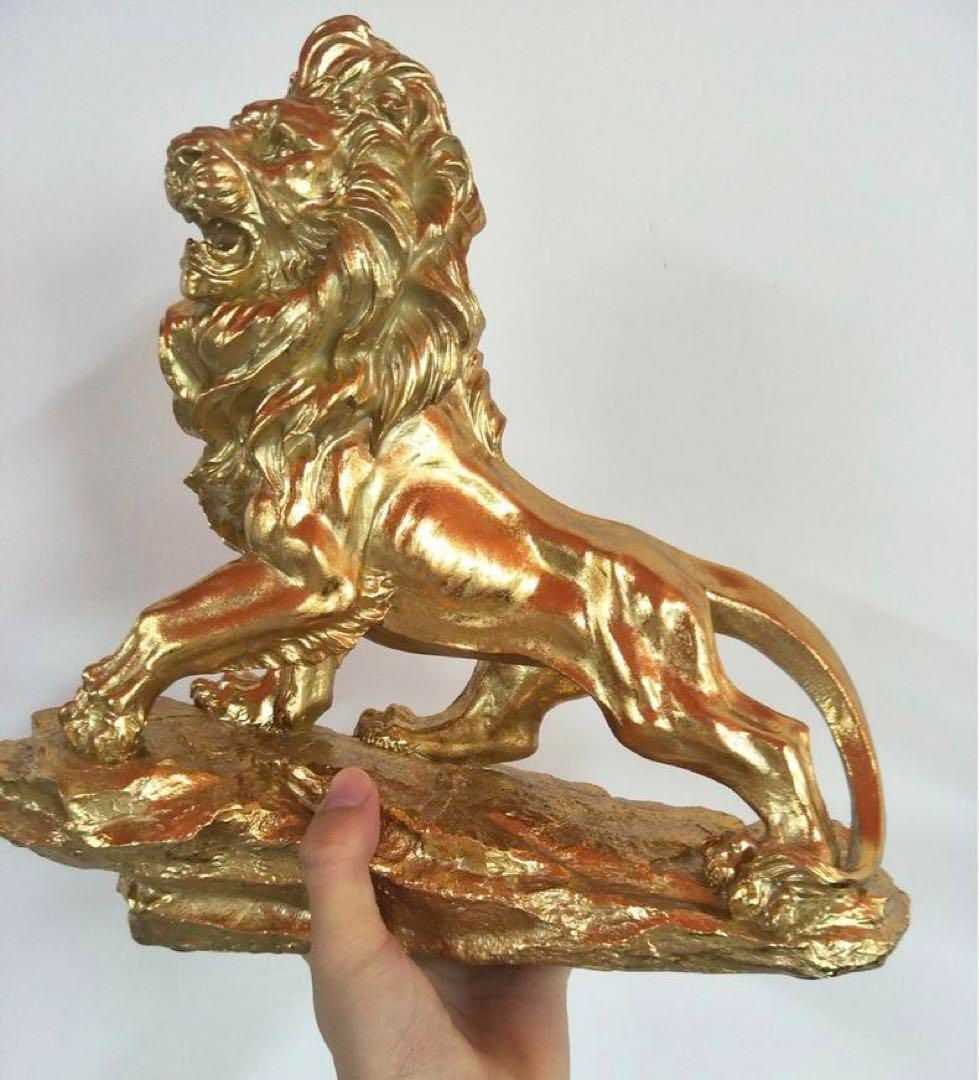 豪華ゴールド黄金百獣の王ライオンオブジェ 置物 インテリア 獅子 オブジェ 金運 動物 彫刻 引越し 誕生日祝い 風水 かわいい 北欧 庭 大きい  ya - メルカリ