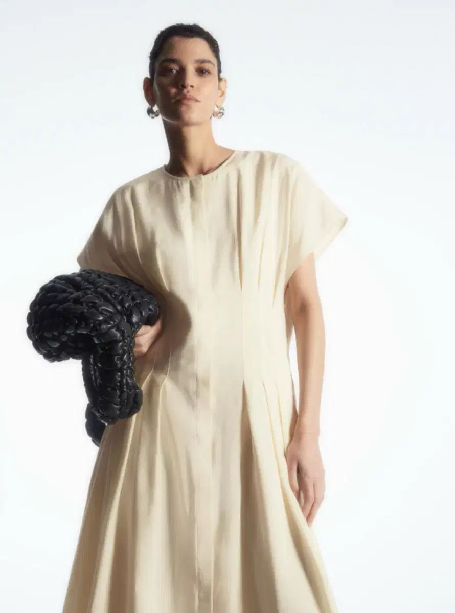 COS COS コス ウェスト プリーツ ミディ ドレス