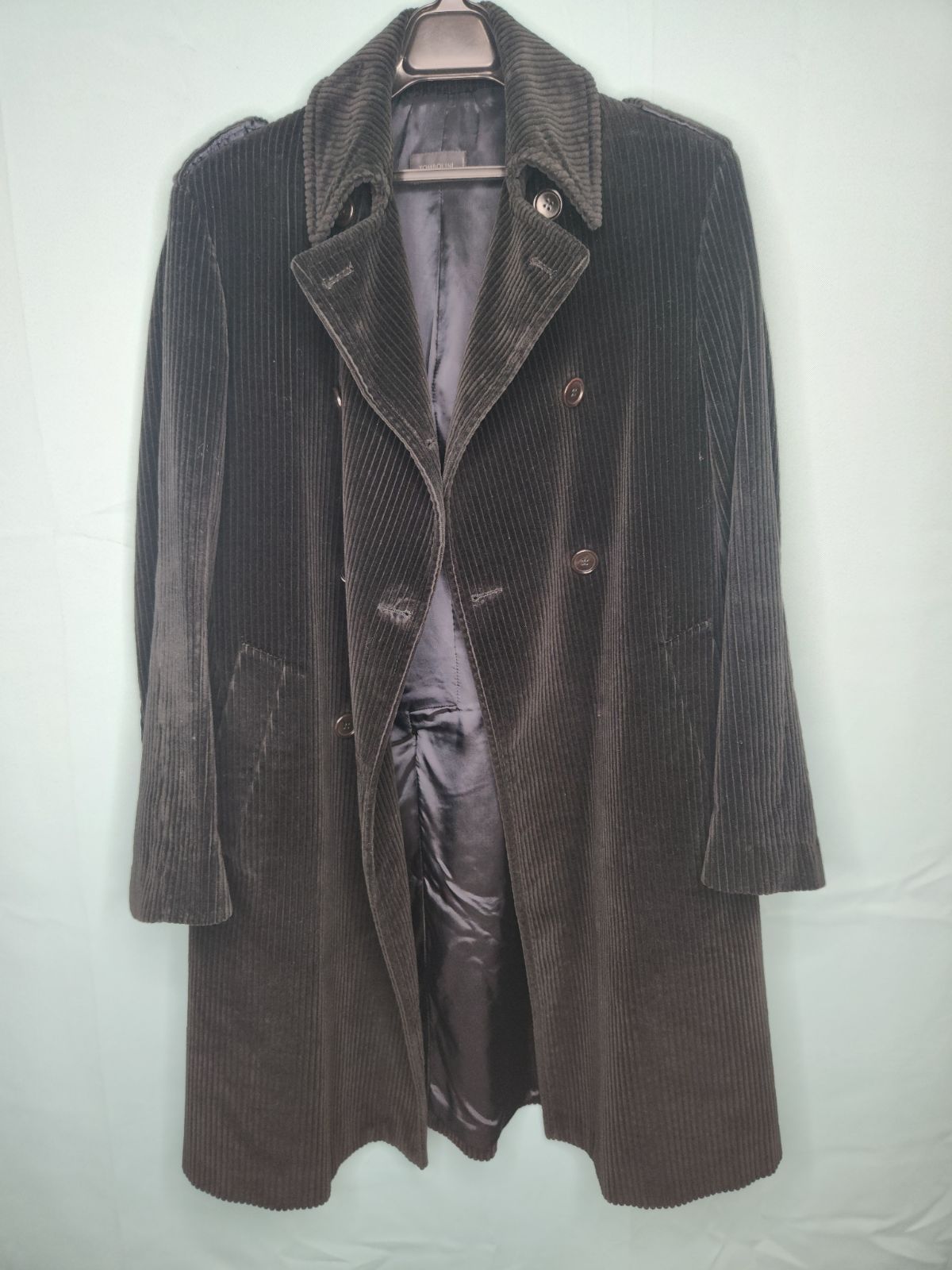 TOMBOLINI コーデュロイ コットン コート ダークブラウン サイズ3L セールコーデュロイ セットアップジャケット ベージュ&frasl;ブラウン