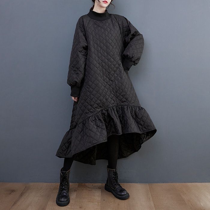 ワンピース レディース 中綿 ハイネック 中綿ワンピース ロングワンピース ロング丈 大人 長袖 無地 可愛い 着痩せ 春 秋冬 防寒 体型カバー ゆったり シンプル 20代 30代 40代 通勤 通学 プレゼント xkmilyx71 DZ20 STEELWINDOWSANDDOORS_COM