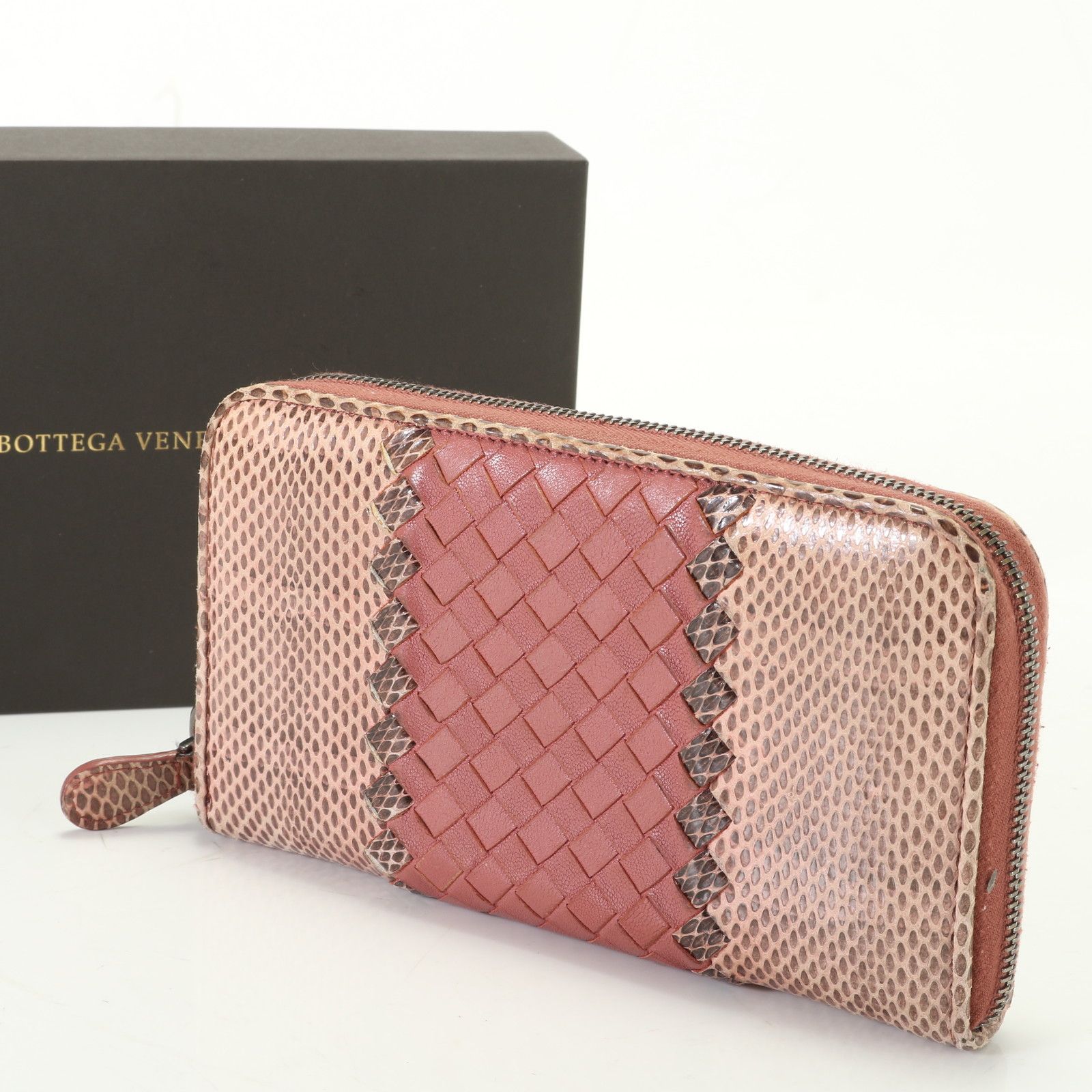 ボッテガヴェネタ 長財布 パイソン レザー ウォレット メンズ レディース