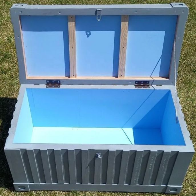 最大60％OFF！ 一点物｜海運コンテナ風デリバリーボックス｜木製宅配BOX 盗難防止 持ち去り対策 置き配盗難防止