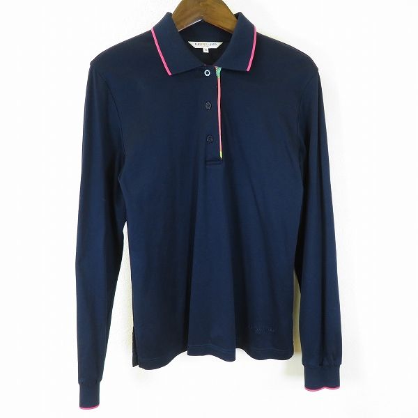 a レオナール スポーツ LEONARD SPORTS ポロシャツ 40 紺 ピンク
