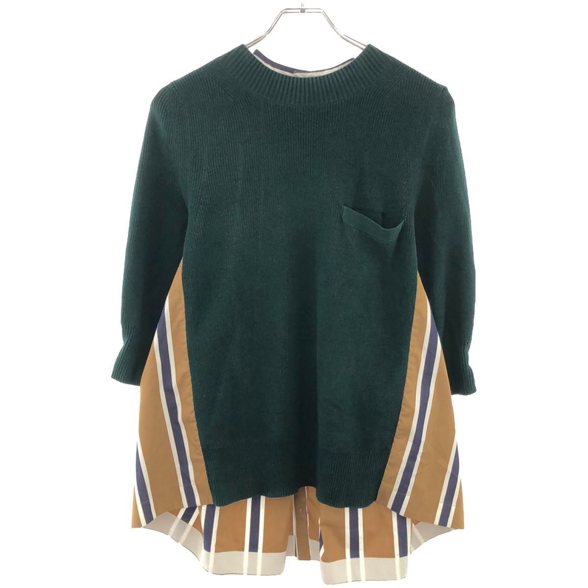 sacai サカイ 20SS ニットドッキングコットンプルオーバートップス 20 