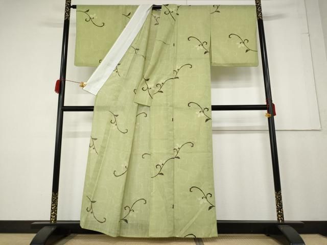 平和屋着物＊夏物 小紋 紗 草花文 洗える着物 AAAZ2079st - メルカリ 