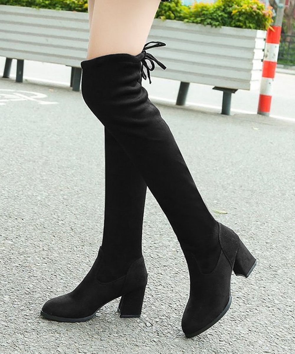 ストレッチロングブーツ レディース 美脚 脚長 シンプル ベーシック