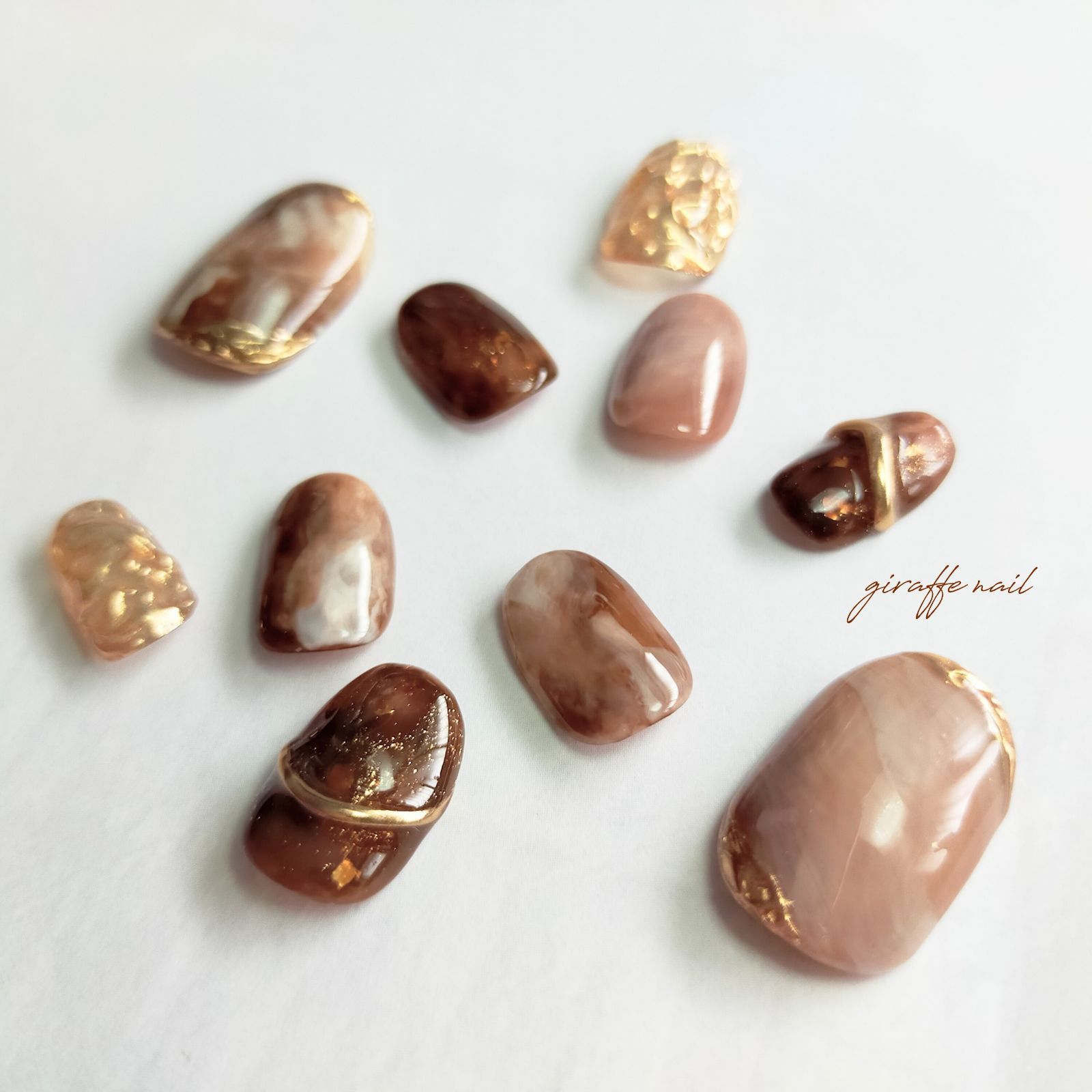 54 ネイルチップ カフェオレネイル カフェラテネイル 淡色 ニュアンス