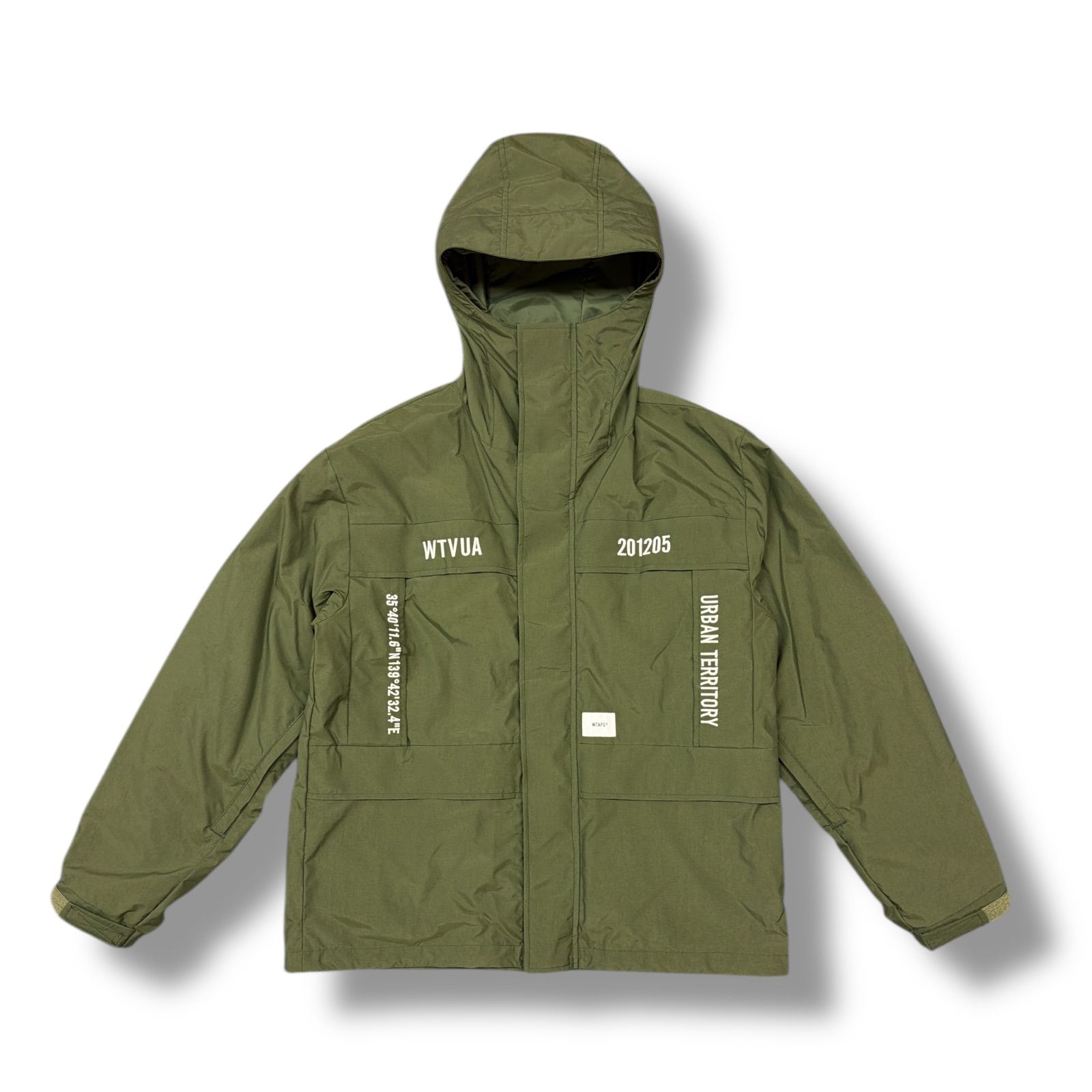 ♥品 WTAPS 21SS SHERPA|JACKET|NYLON.TAFFETA ナイロンジャケット フーディー パーカー ダブルタップス 211BRDT-JKM02 オリーブ 1 510M5