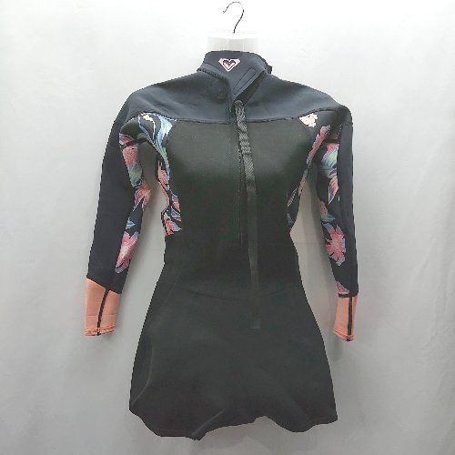 Θ Roxy ロキシー ブランドロゴ 長袖 ウエットスーツ サイズS ブラック系 レディース E 1502200000389