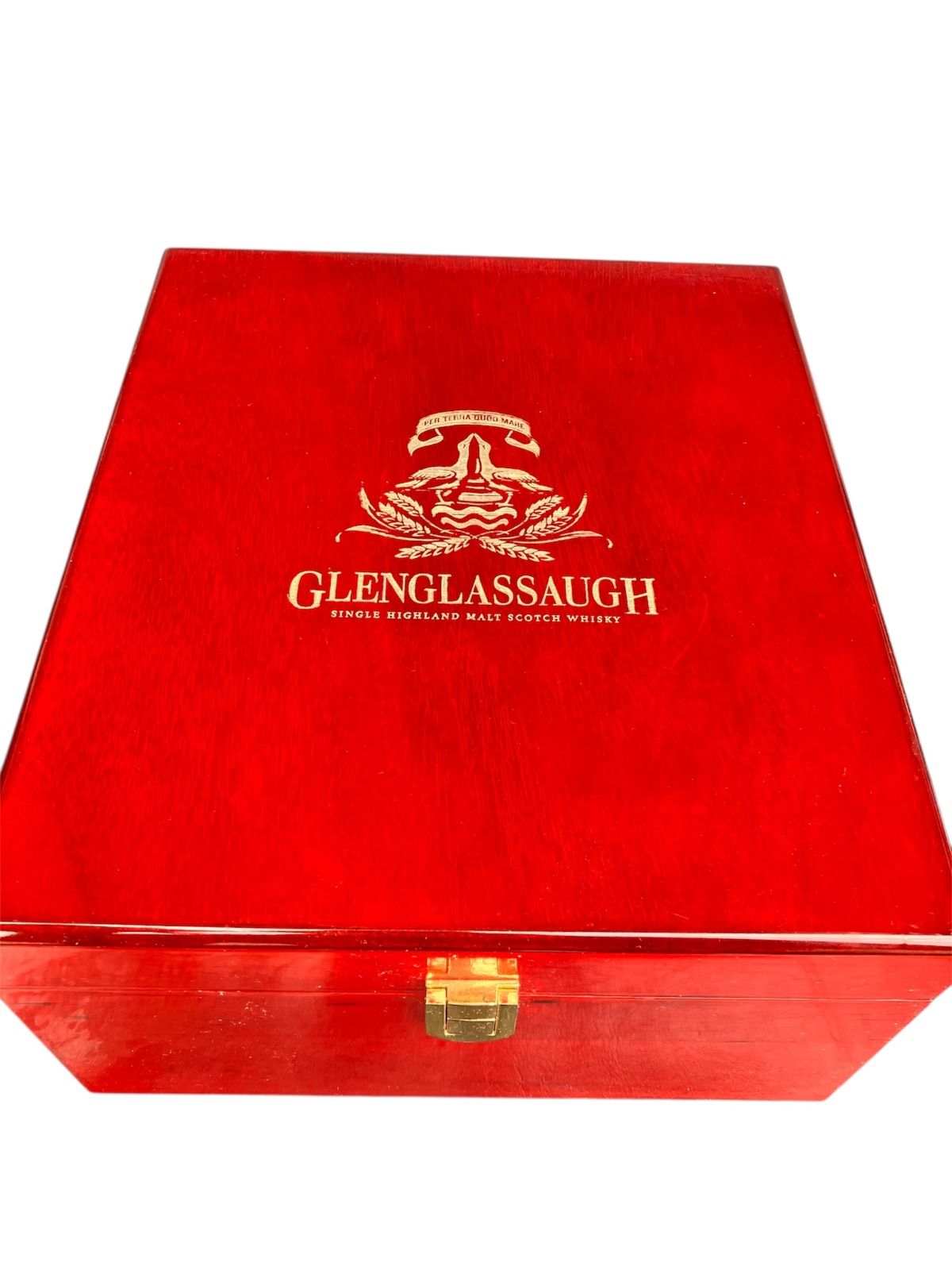 品 グレングラッサ glenglassaugh スコッチウイスキー 空瓶 赤箱 グラス2本セット