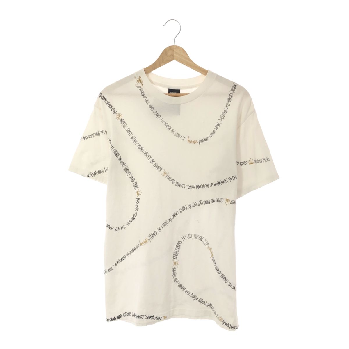 STUSSY ステューシー 半袖Tシャツ Tee プリント ホワイト コットン TOPS メンズ M
