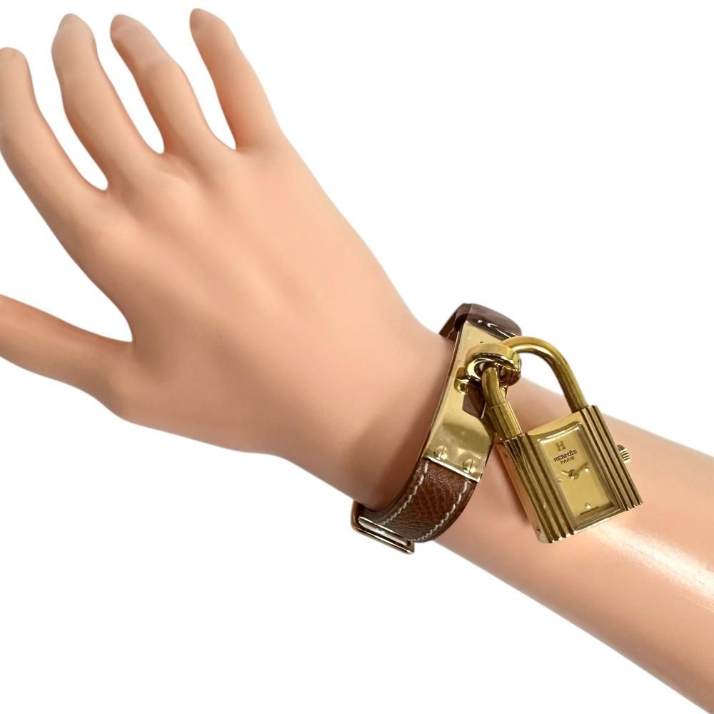 HERMES/エルメス】ケリーウォッチ 600479 腕時計 GP/レザー クオーツ  