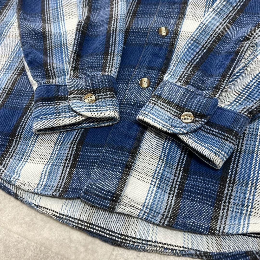 FIVE BROTHER ファイブブラザー　ネルシャツ　90s 青　チェック M FIVE BROTHER ファイブブラザー ネルシャツ 90s 青 チェック M