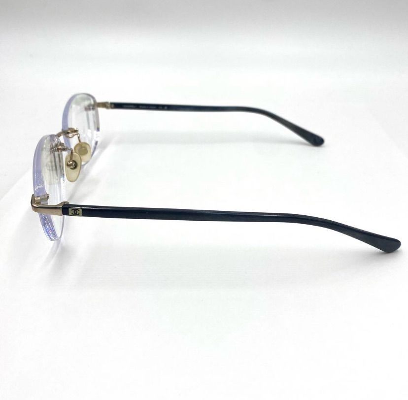 CHANEL シャネル 度入り めがね 眼鏡 メガネ リムレス ココマーク ロゴ  